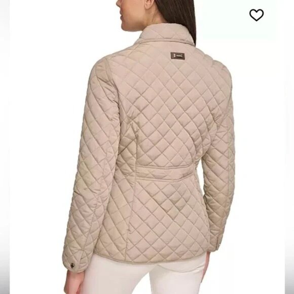 Lauren Ralph Lauren Womens Petite Large Snap Button Quilted Utility Jacket Beige - Picture 7 of 13